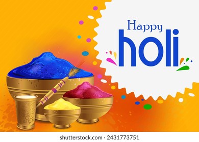 Happy Holi festival of colors background for holiday of India. Vector illustration