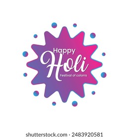 Happy Holi Festival of Colors design isolated on white