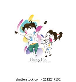 Happy Holi Festival Of Colors Illustration Of Colorful Gulal For Holi, In Hindi Holi Hain Meaning Its Holi 