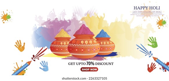 Happy Holi Festival Of Colors Illustration Of Colorful Gulal For Holi, In Hindi Holi Hain Meaning Its Holi