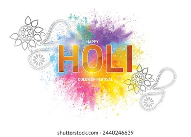 Happy Holi Festival Of Colors Illustration Of Colorful Holi.
Colorful explosion for Holi festival poster banner creative.