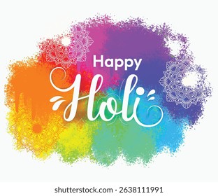 Happy Holi Festival Of Colors Illustration Of Colorful Gulal For Holi, In Hindi Holi Hain Meaning Its Holi