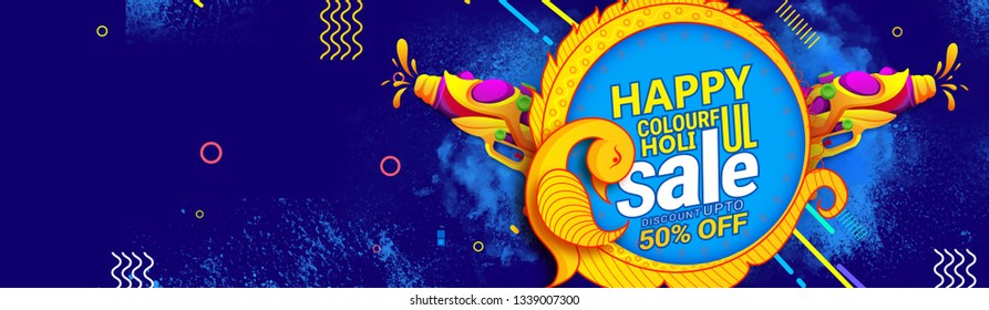 Happy Holi( festival of colour) beautiful decorative banner, poster design 
