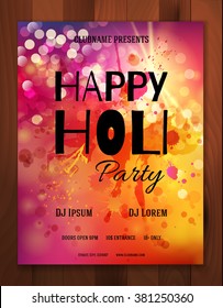 Happy Holi Festival. Creative Flyer, Banner, Invitation or Poster design for Indian Festival of Colors, Holi celebration. Vector illustration