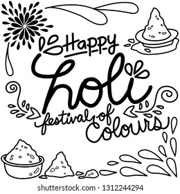 Happy Holi Festival Doodle