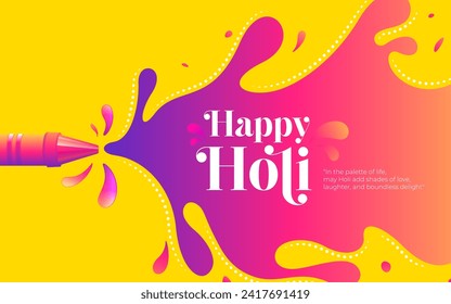 Happy Holi Festival Greeting Background Design with Vibrant Colors