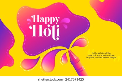 Happy Holi Festival Greeting Background Design with Vibrant Colors