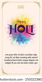 Happy holi festival poster template