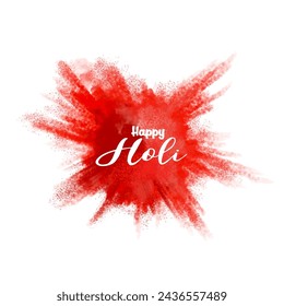 Happy Holi festival red color splash design vector