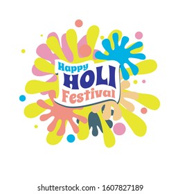 Happy holi festival splash colorful vector elements for greeting card design