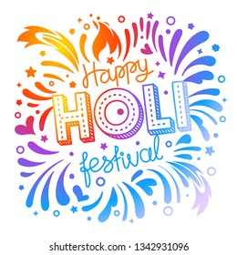 Happy holi festival vector banner. Vector greeting card. Party invitation concept