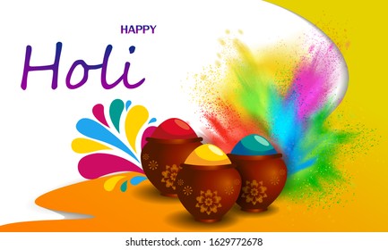 Happy holi  festival vector elements for card design / festival of india