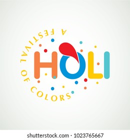 happy holi festival. white holi background having creative typography