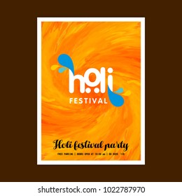 happy holi festival. white holi brochure having colorful watercolors, creative typography and sample text