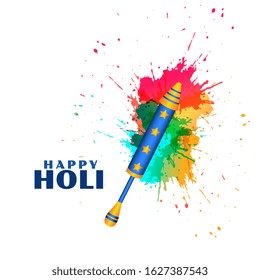 happy holi festival wishes with pichkari design