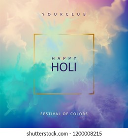 Happy Holi festive background. Illustration of colourful watercolor splash