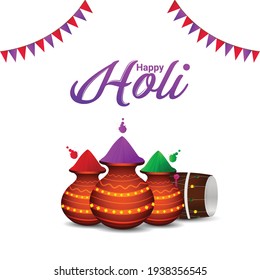 	
Happy holi flat design concept