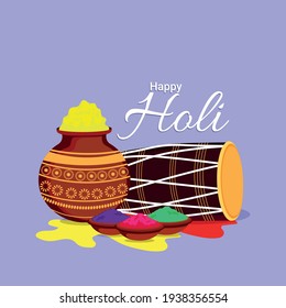 	
Happy holi flat design concept