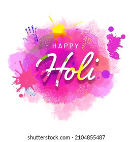 Happy Holi Font Hand Prints On Stock Vector (Royalty Free) 2104855487 ...