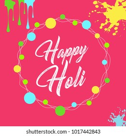 Happy Holi greeting vector background,