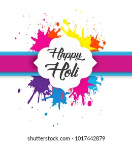 Happy Holi greeting vector background,