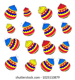 Happy Holi greeting vector background concept design element.