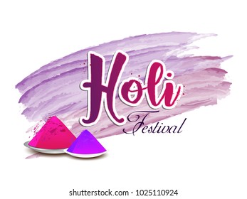 Happy Holi greeting vector background concept design element.