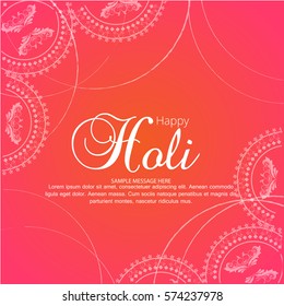 Happy Holi greeting vector background concept design element.