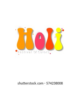 Happy Holi greeting vector background concept design element.