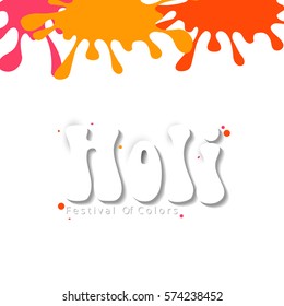 Happy Holi greeting vector background concept design element.