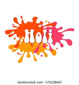 Happy Holi greeting vector background concept design element.