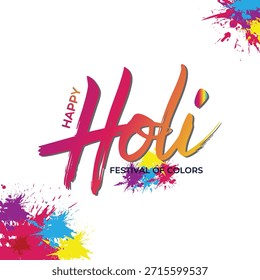 Happy Holi greeting, Vector illustration. Festival of Colors, Asian Indian festival elements with creative colorful Hindu festive background.