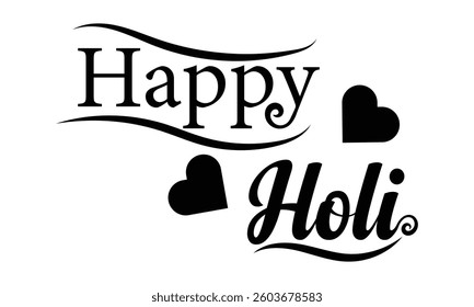 Happy Holi greeting vector. India celebration greetings icon isolated on white background. Happy Holi festival of India silhouette symbol website graphic design. Vector illustration.