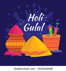 Happy Holi Gulal greeting card