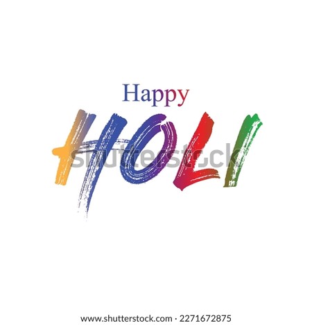 Happy Holi gurung typhograpy white Background Template Vector Illustration