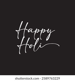 Happy Holi Hand drawn calligraphy and brush pen lettering with white Background. Vector illustration. EPS 10 AI