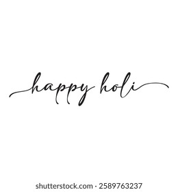 Happy Holi Hand drawn calligraphy and brush pen lettering with white Background. Vector illustration. EPS 10 AI