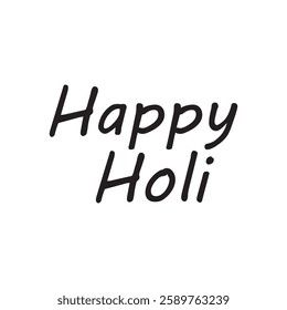 Happy Holi Hand drawn calligraphy and brush pen lettering with white Background. Vector illustration. EPS 10 AI