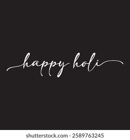 Happy Holi Hand drawn calligraphy and brush pen lettering with white Background. Vector illustration. EPS 10 AI