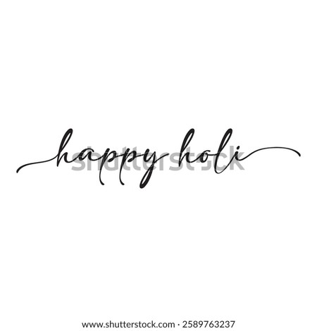 Happy Holi Hand drawn calligraphy and brush pen lettering with white Background. Vector illustration. EPS 10 AI