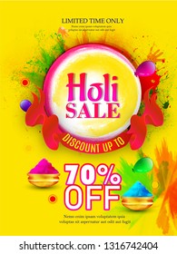 happy Holi , header, footer, banner for Festival of Colors celebration 