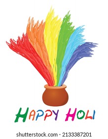 Happy Holi. Hindu Festival Celebration. Holi 2022 Vector Illustration.