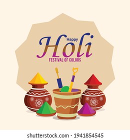 Happy holi or holika dehan with creative bonefire and background