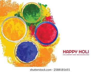 Happy holi indian festival colorful celebration card background