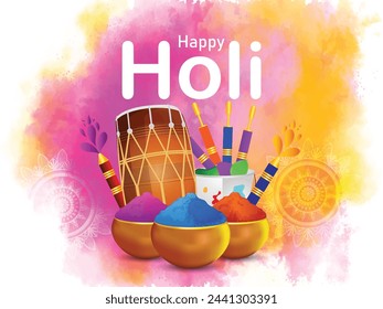 Happy holi indian festival  illustration