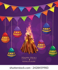 Happy Holi indian hindu festival of colors greeting mandala background with  colorful  yellow, red, blue powder paint  vector banner, poster, creative, flyer  