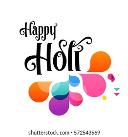 Happy Holi, Indian holiday and festival poster, banner, colorful vector illustration