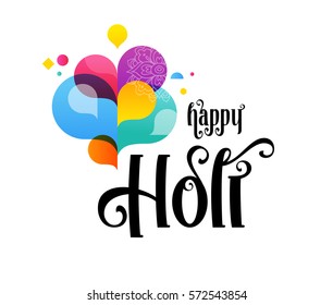 Happy Holi, Indian holiday and festival poster, banner, colorful vector illustration