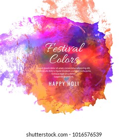 Happy Holi Indian spring festival of colors greeting vector illustration