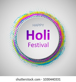 Happy Holi Indian spring festival of colors. Vector colorful illustration or background and flyer for holi festival, holi celebration.